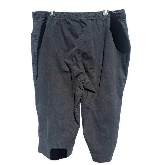 Just My Size Womens 3X Black Cotton Stretch Pull On Capri Pants Comfort Waist - Picture 2 of 7